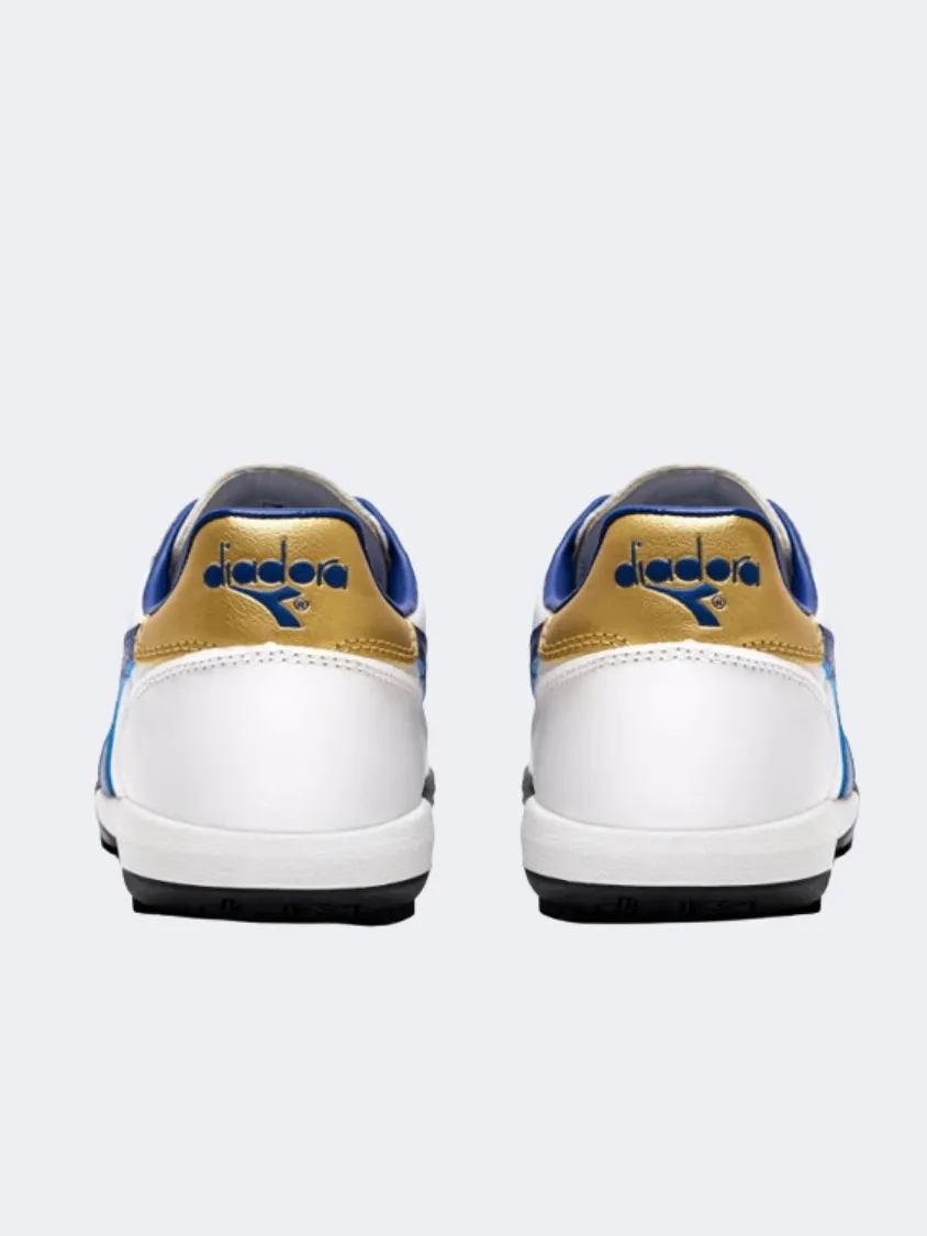 Diadora Brasil 2 Men Football Shoes White/Blue/Gold