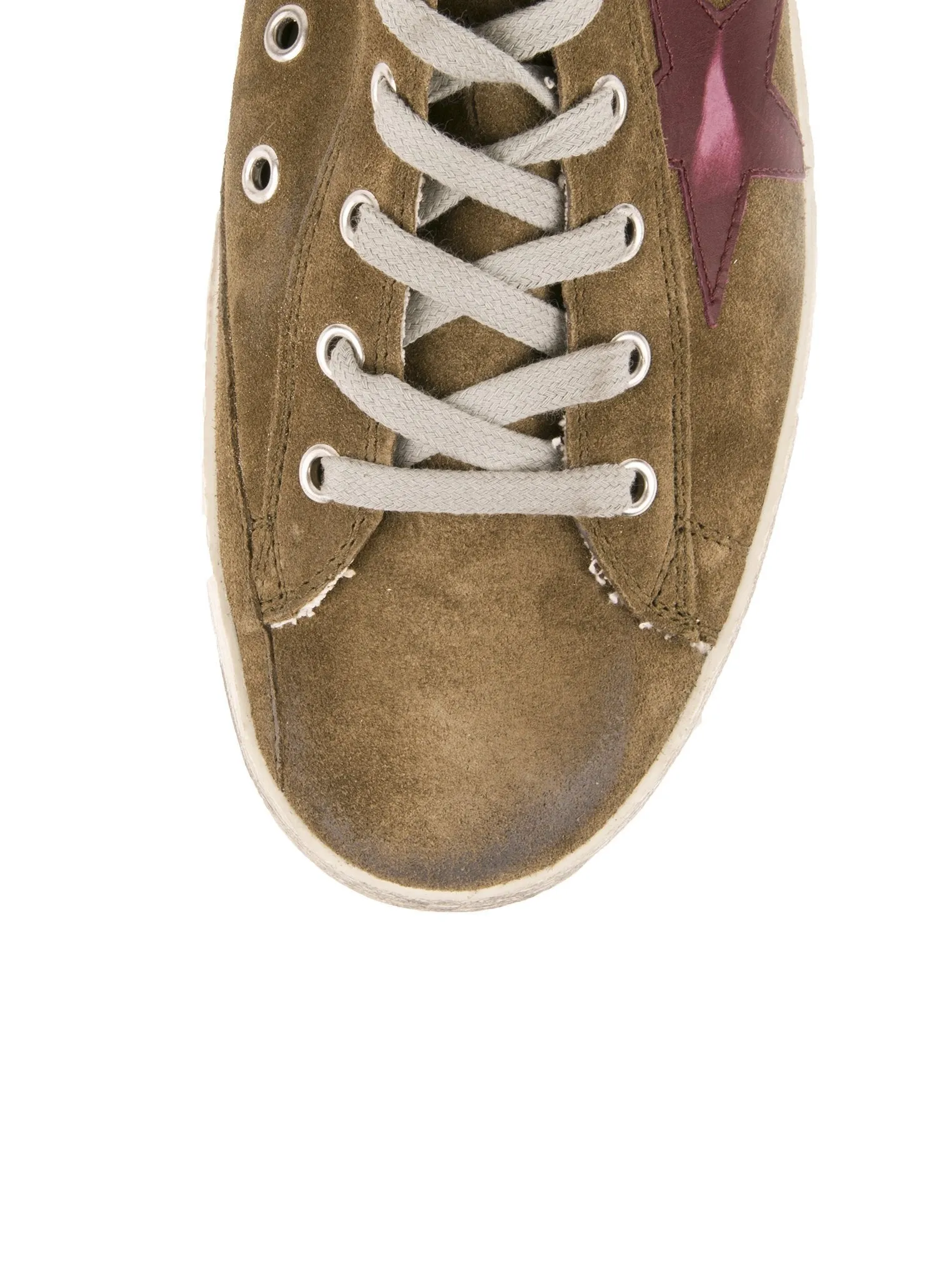 Distressed Francy High-Top Sneakers - Taupe