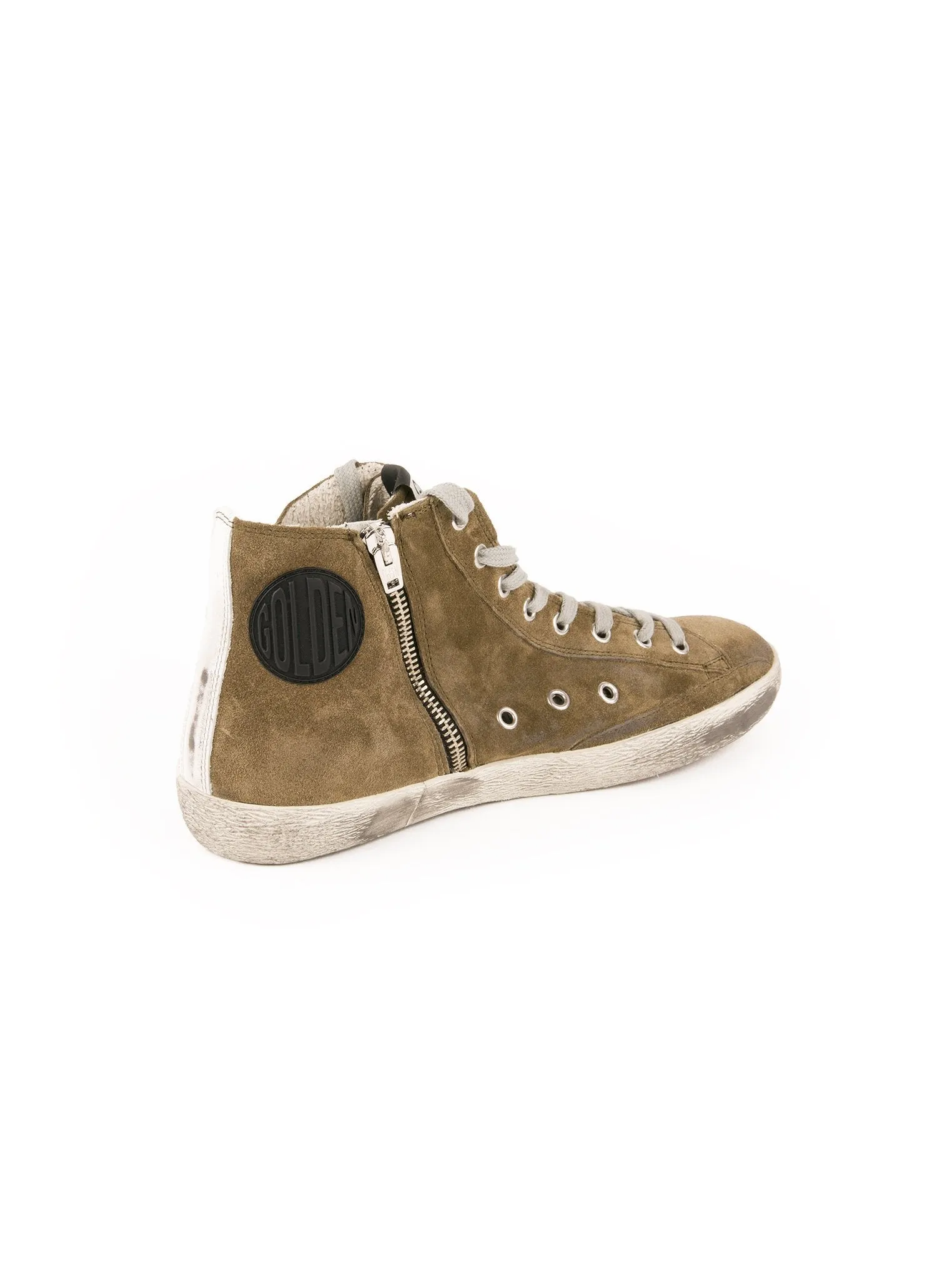 Distressed Francy High-Top Sneakers - Taupe