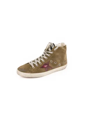 Distressed Francy High-Top Sneakers - Taupe