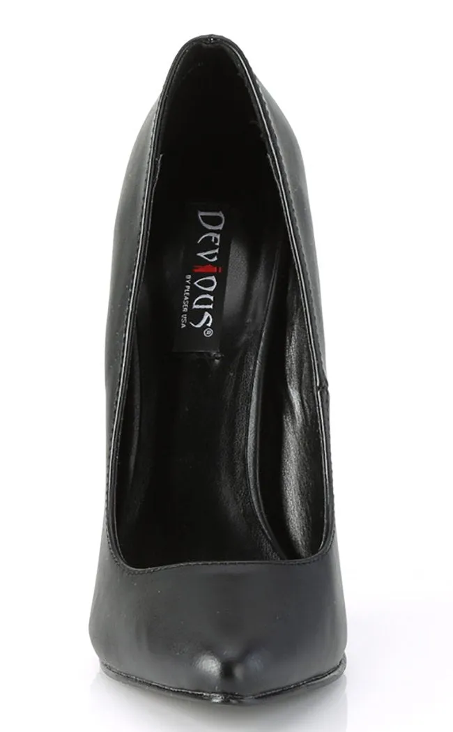 DOMINA-420 Black Faux Leather Heels