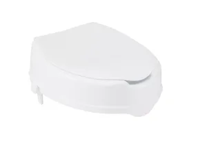 Drive Medical 12063 Raised Toilet Seat with Lock and Lid, Standard Seat, 2"