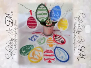 Easter eggs /combination felt and lace or FSL