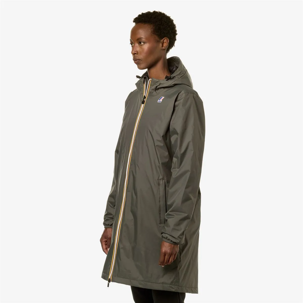 Eiffel Warm -  Waterproof Long Rain Jacket in Green Blackish