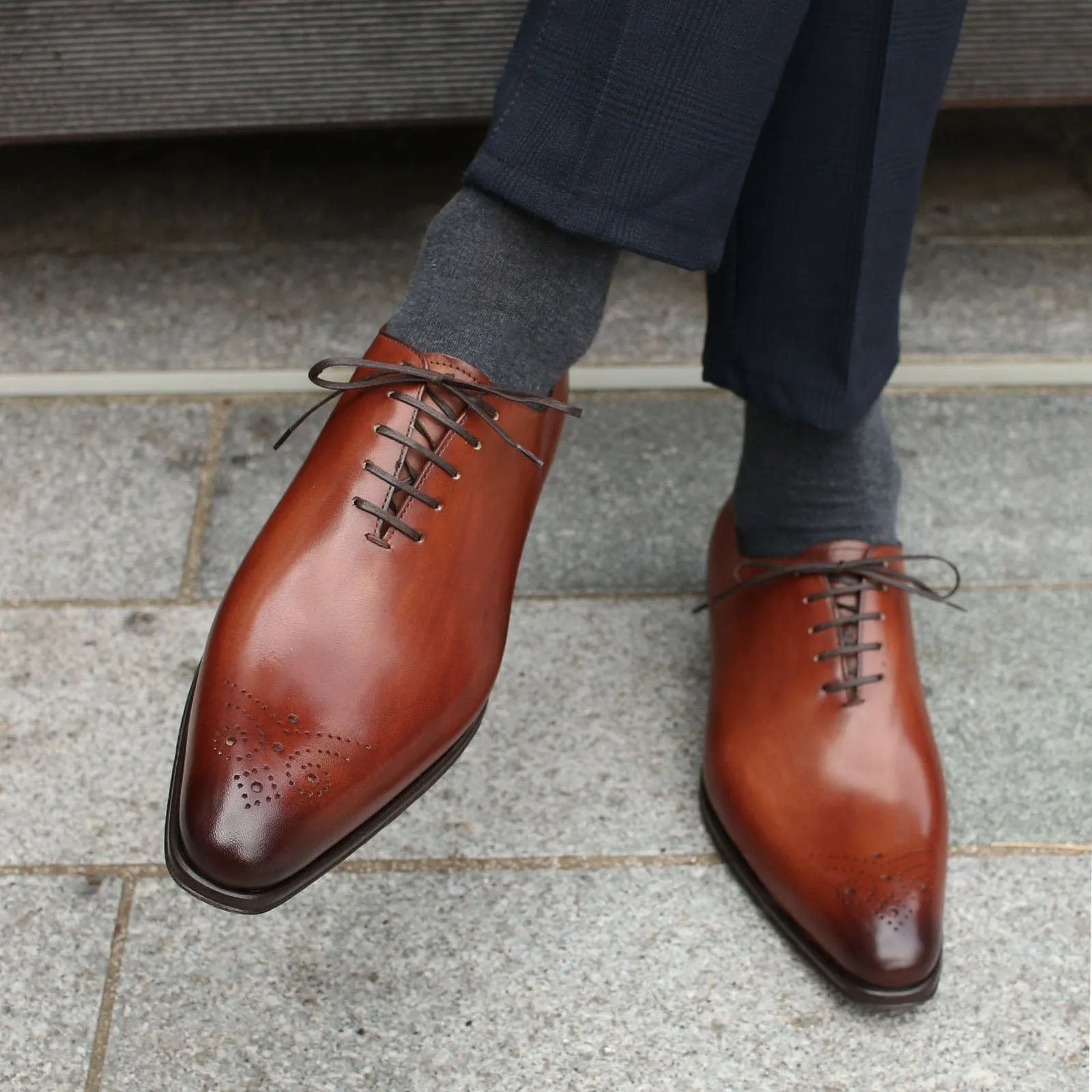 Ellington Wholecut Brogue Chestnut