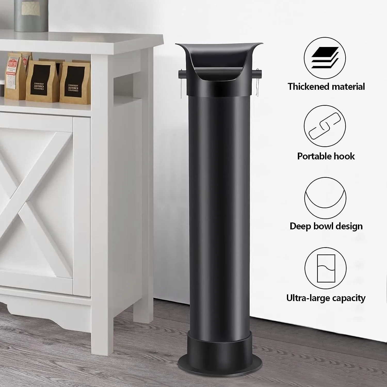 Floor Standing Knockbox Coffee Grind Collection Dump Bin