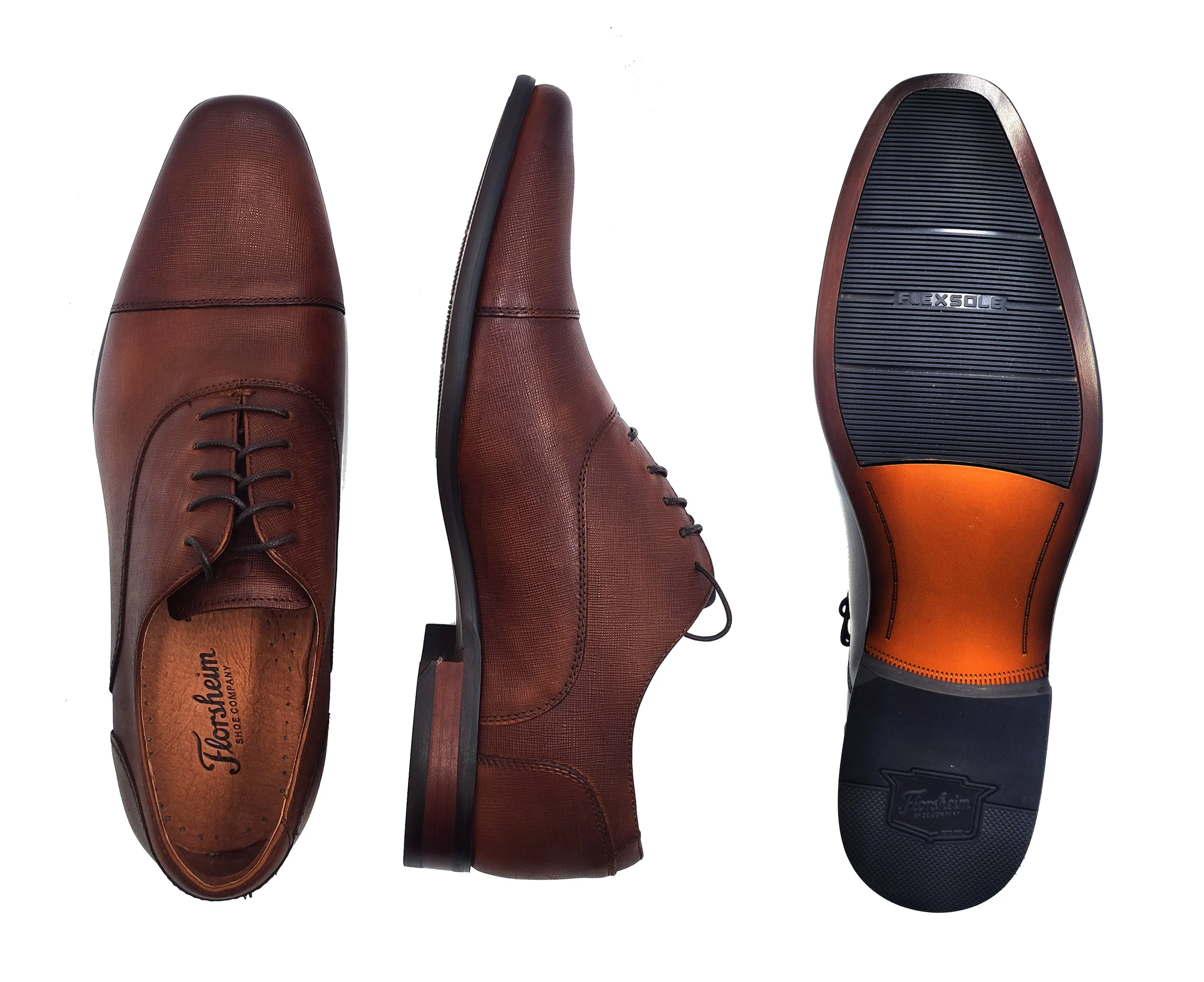 FLORSHEIM,CAP TOE-LACE UP-SHOES-POSTINOCT15175-COGNAC