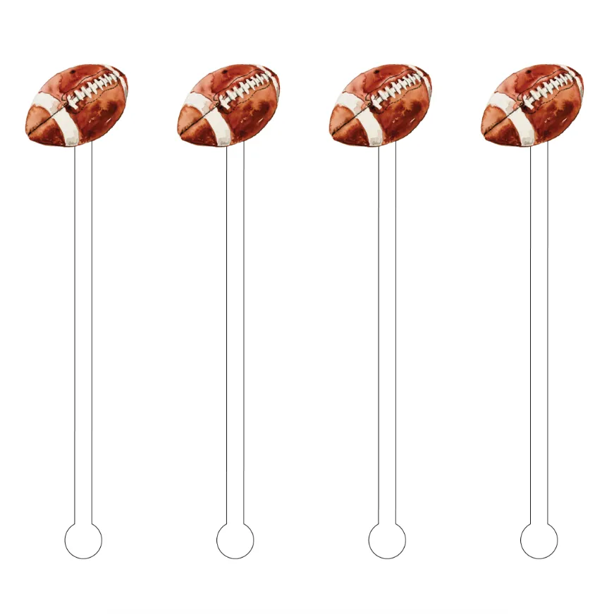 Football Acrylic Stir Sticks