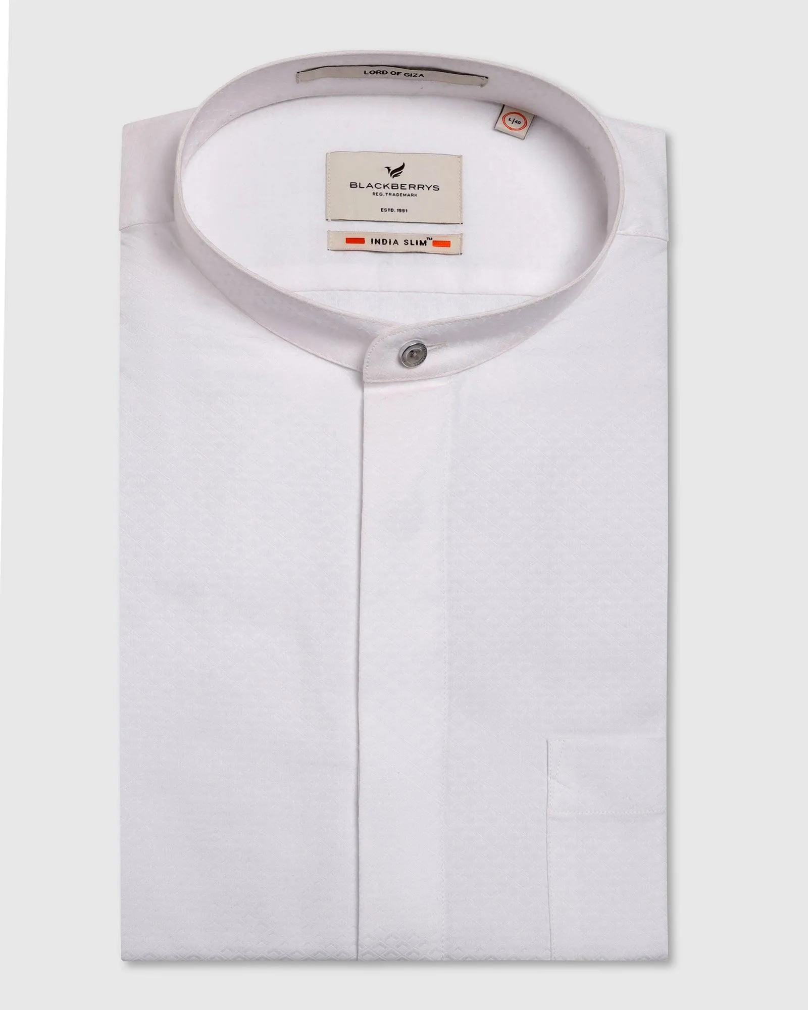 Formal White Textured Shirt - Leon