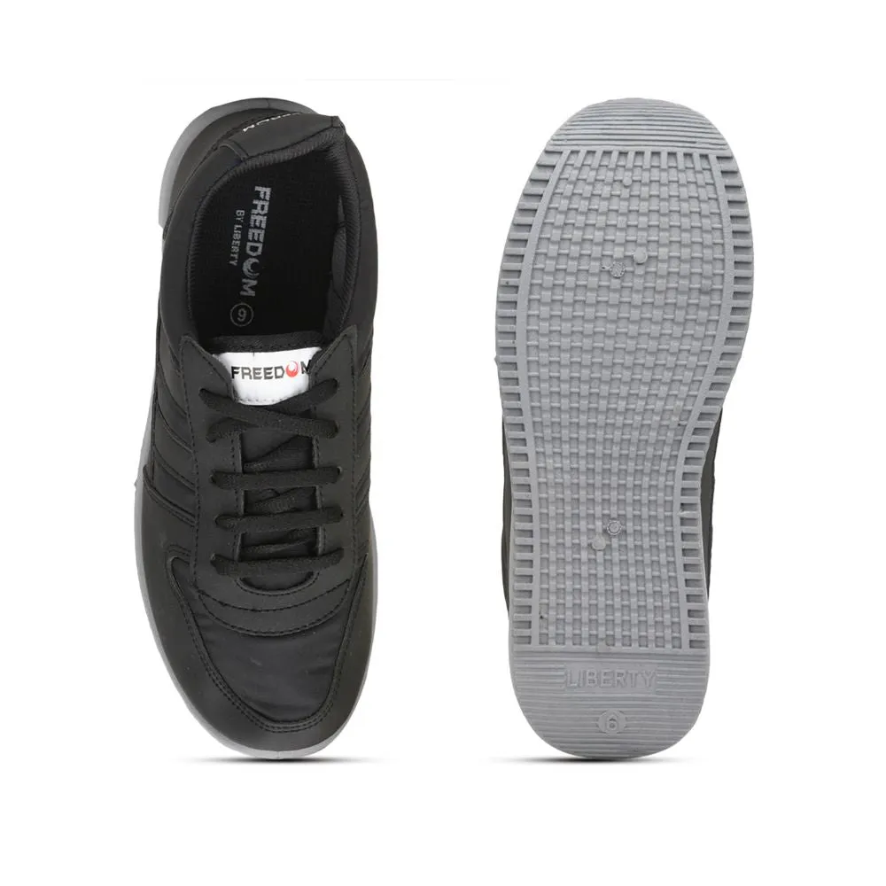 Freedom Casual Black Pt. Lacing Shoes For Men JUMP By Liberty