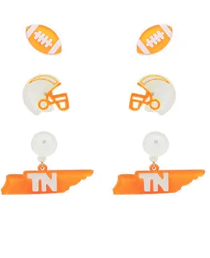 Gameday Football State Map Earrings - Tennessee