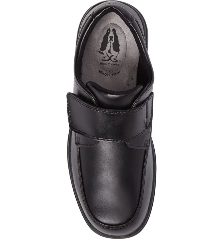 Gavin Kid's Strap Oxford - Black Leather