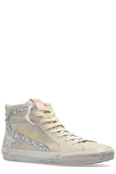 GOLDEN GOOSE Luxe Pearl Grey Slide Sneakers