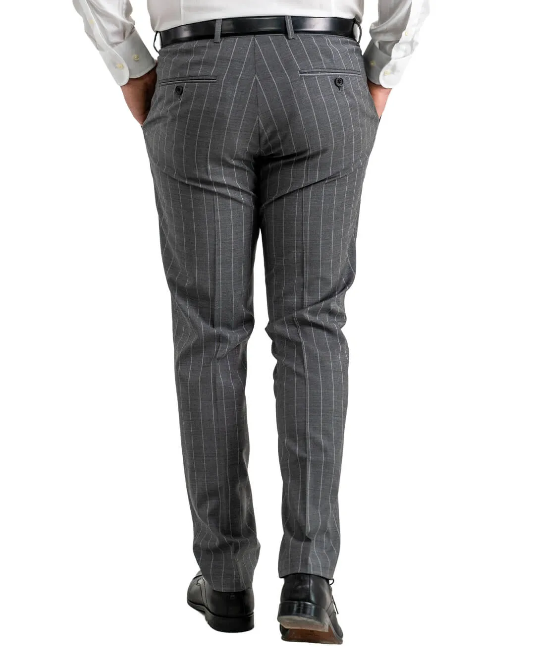 Grey Reda Super 100s Wide Subtle Stripe Suit