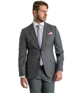 Grey Reda Super 100s Wide Subtle Stripe Suit