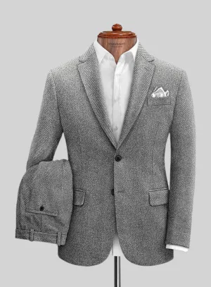 Harris Tweed Wide Herringbone Gray Suit