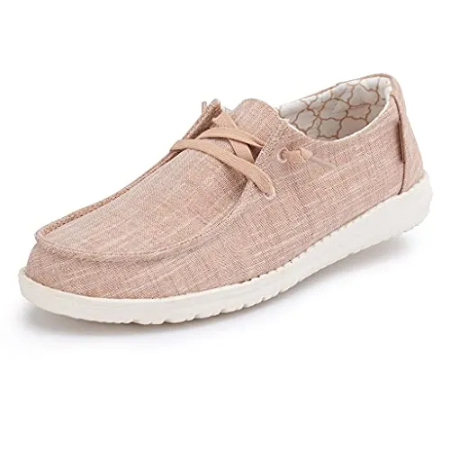 Hey Dude Women's Wendy Sparkling Rose Gold Size 7 | Women’s Shoes | Women’s Lace Up Loafers | Comfortable & Light-Weight