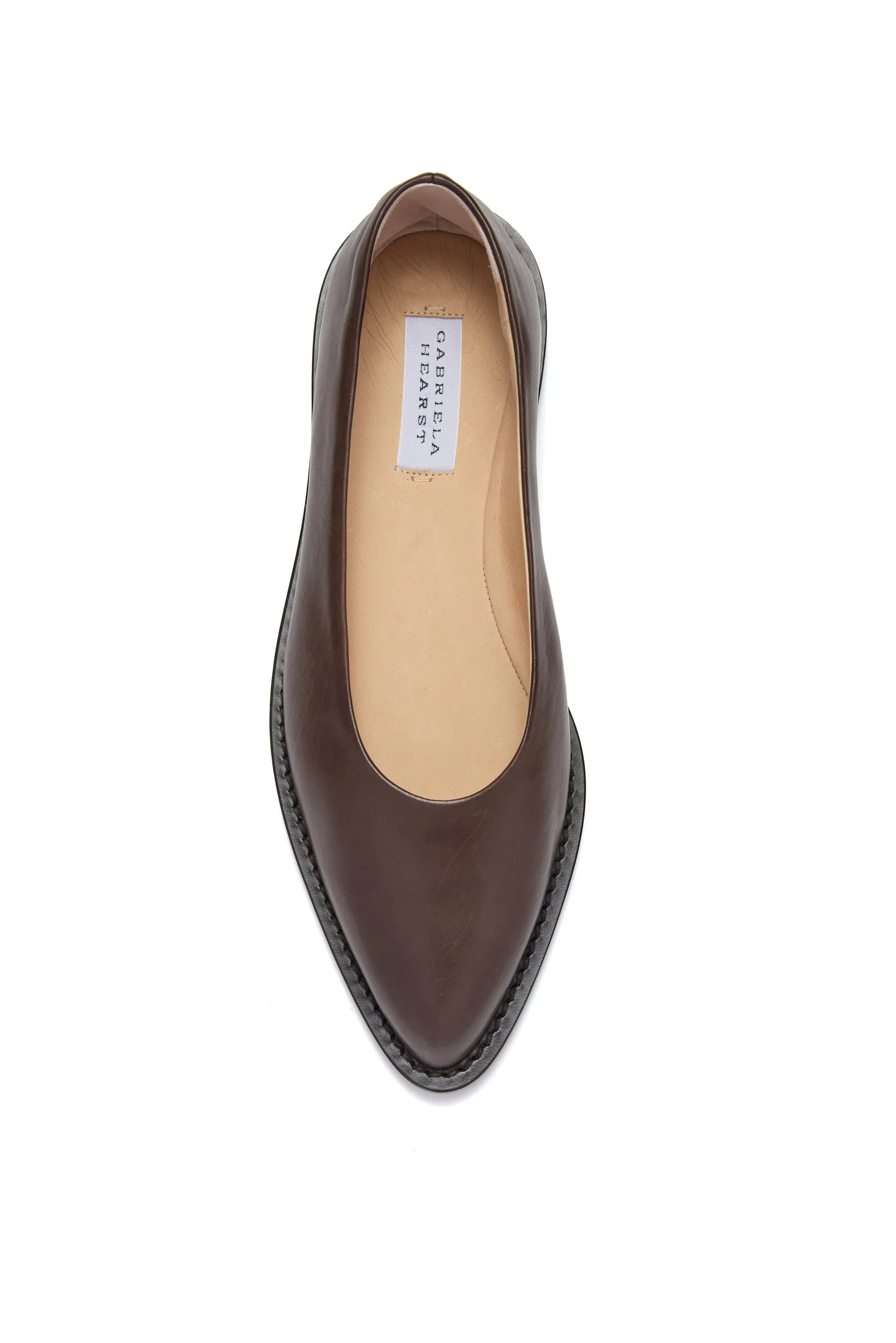 Kati Ballerina Flat Shoe in Chocolate Leather