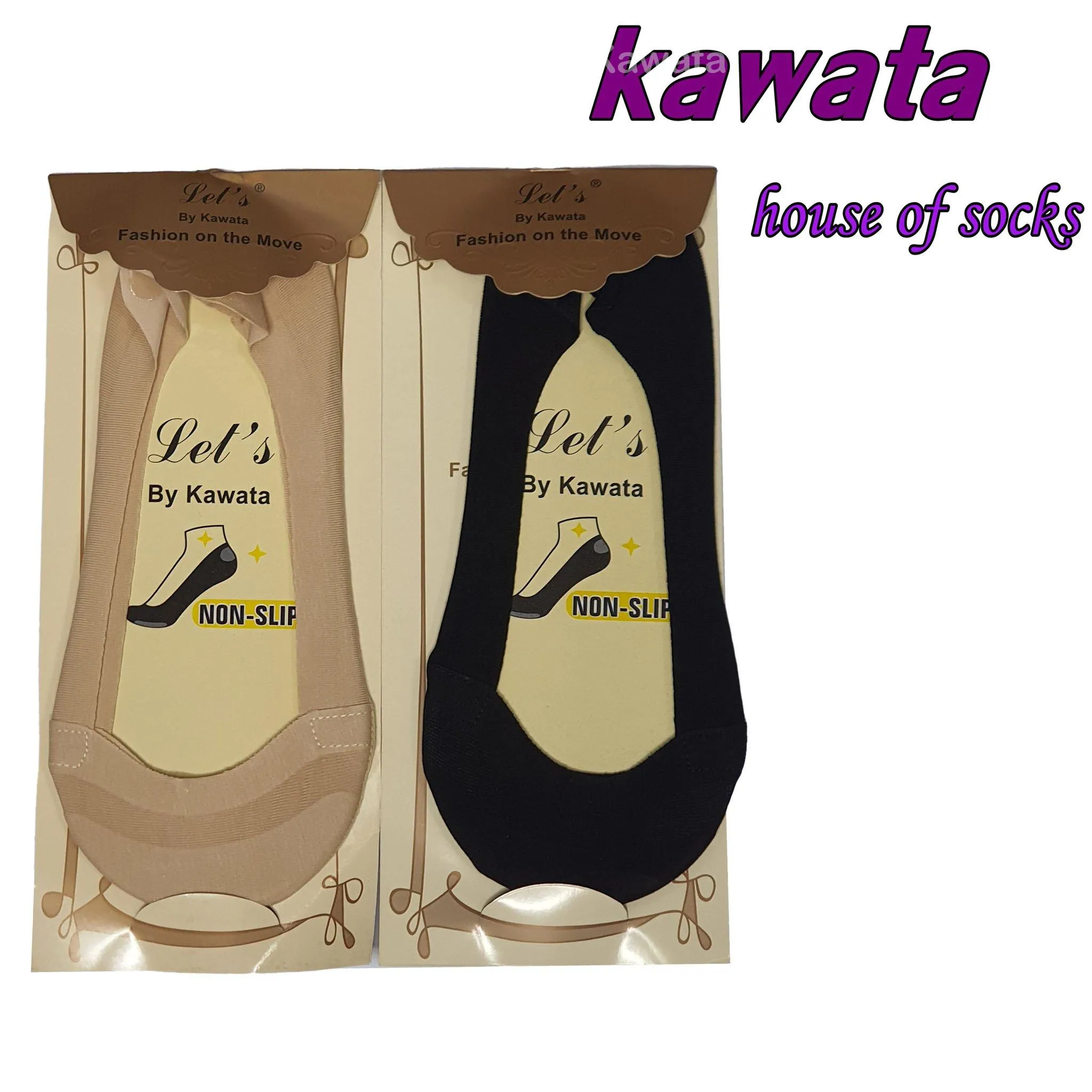 Kawata Double Layer Matte Cotton No Show Socks / Low-Cut Anti-Slip