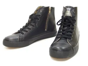 Kojima Genes Sneakers Men's Casual High Top Microfiber leather Sneakers with Side Zip RNB-8008 rnb8008 Black