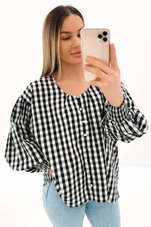 Layla Top Black Check