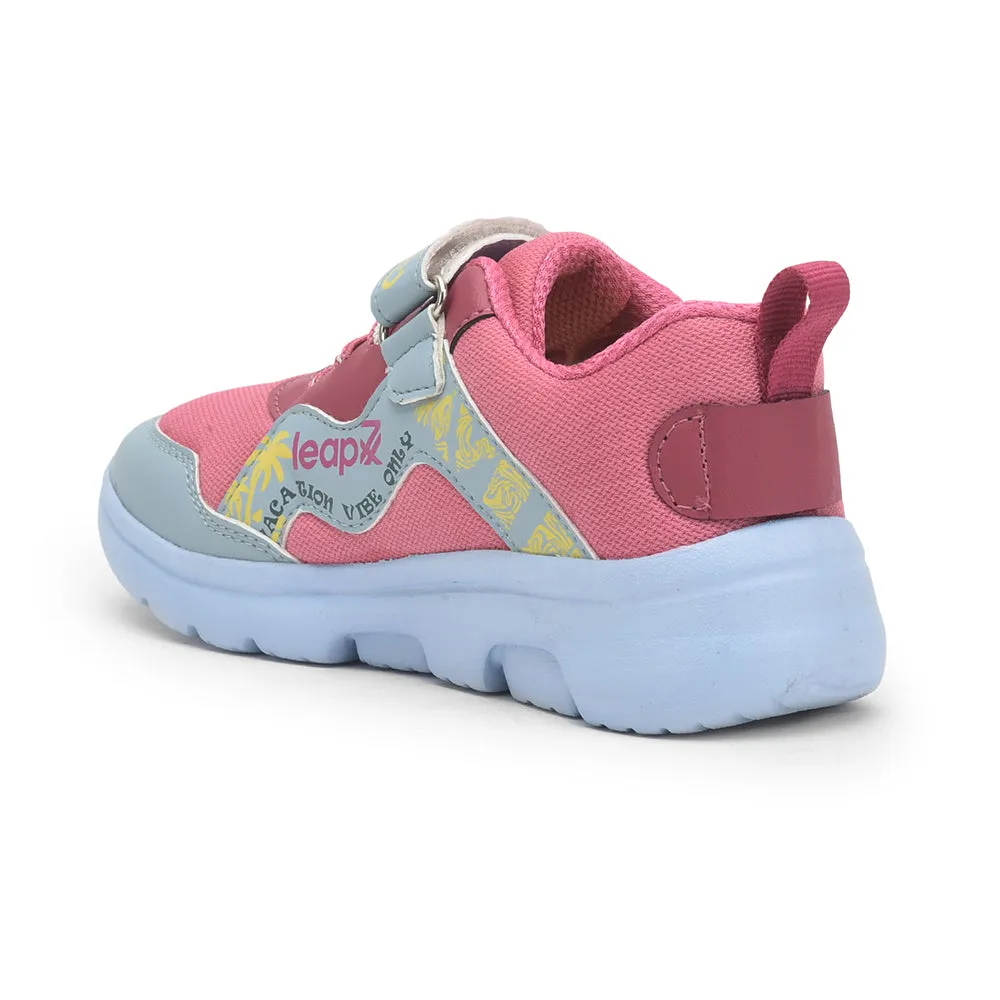 Leap7x Pink Sports Slip-on Walking Shoes For Kids TURBO-1E By Liberty