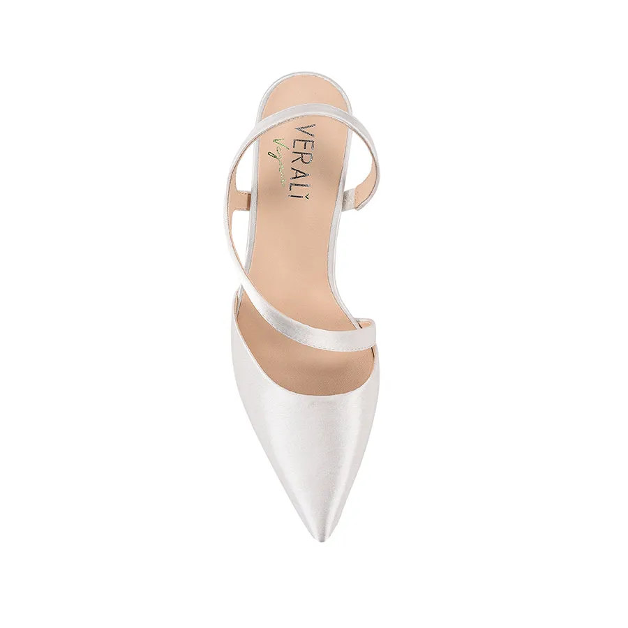 Lemon Point Toe Heels - Ivory Satin