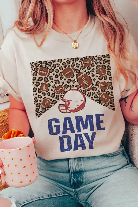 LEOPARD FOOTBALL GAME DAY GRAPHIC TEE