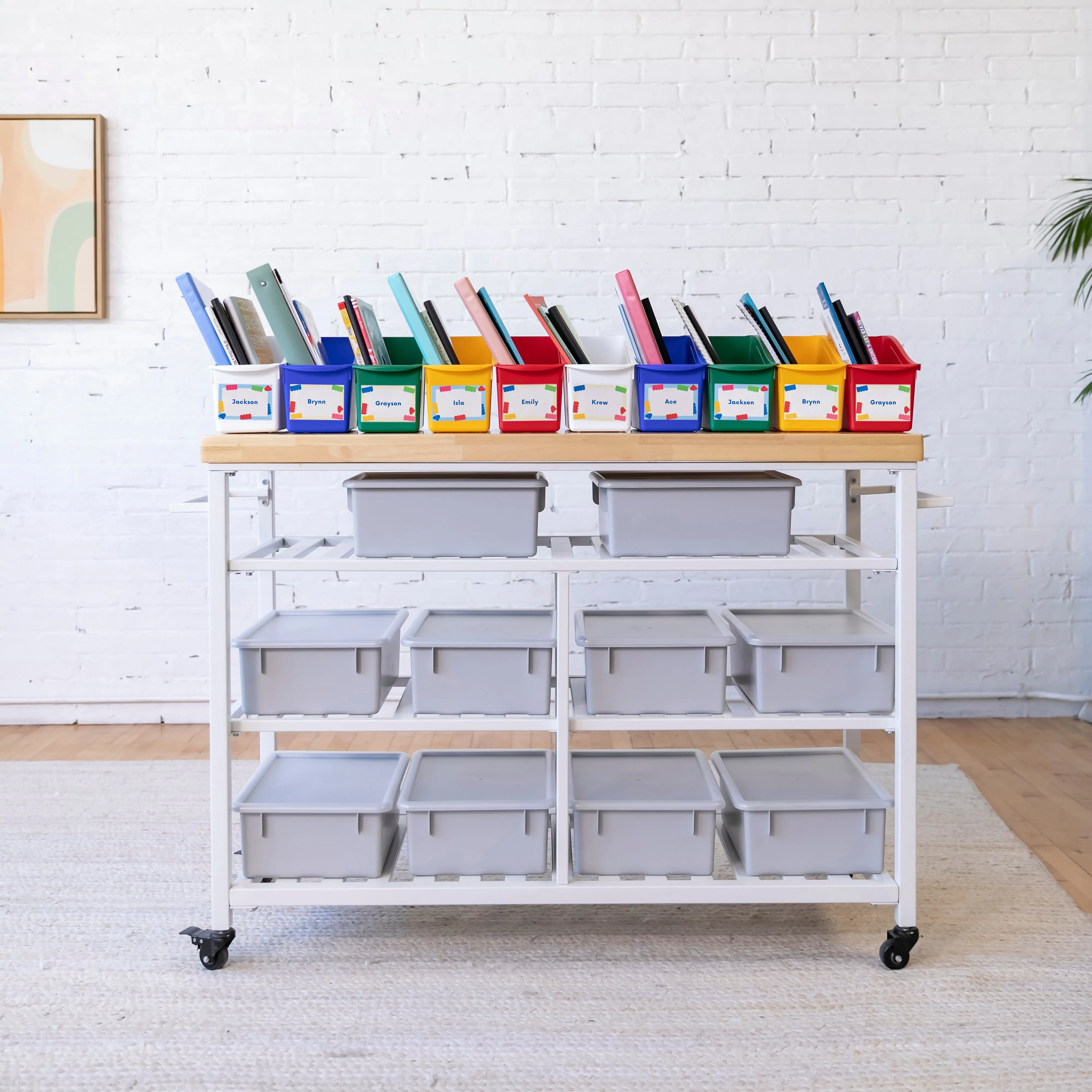 Linking Book Bins, Colorful Connecting Storage