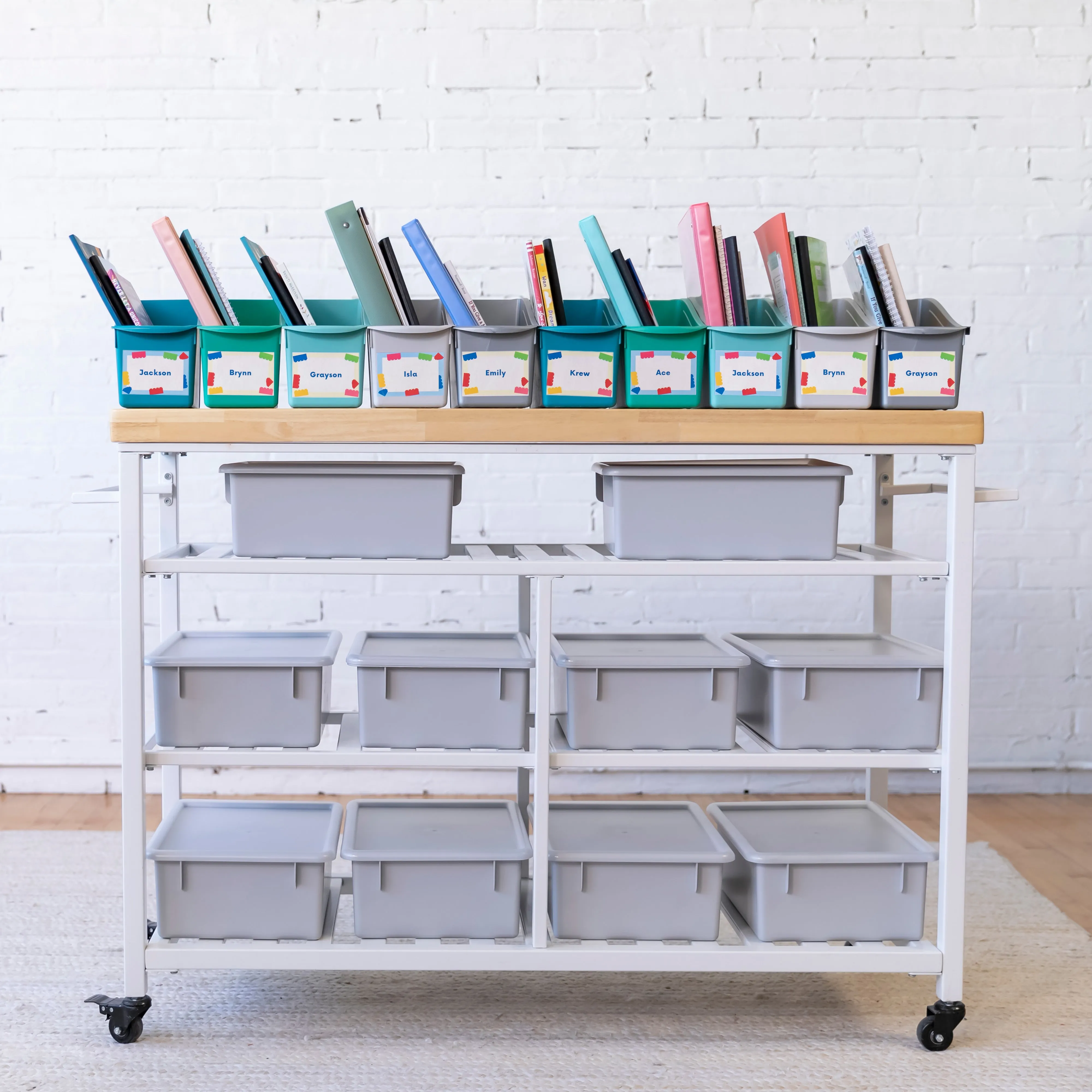 Linking Book Bins, Colorful Connecting Storage