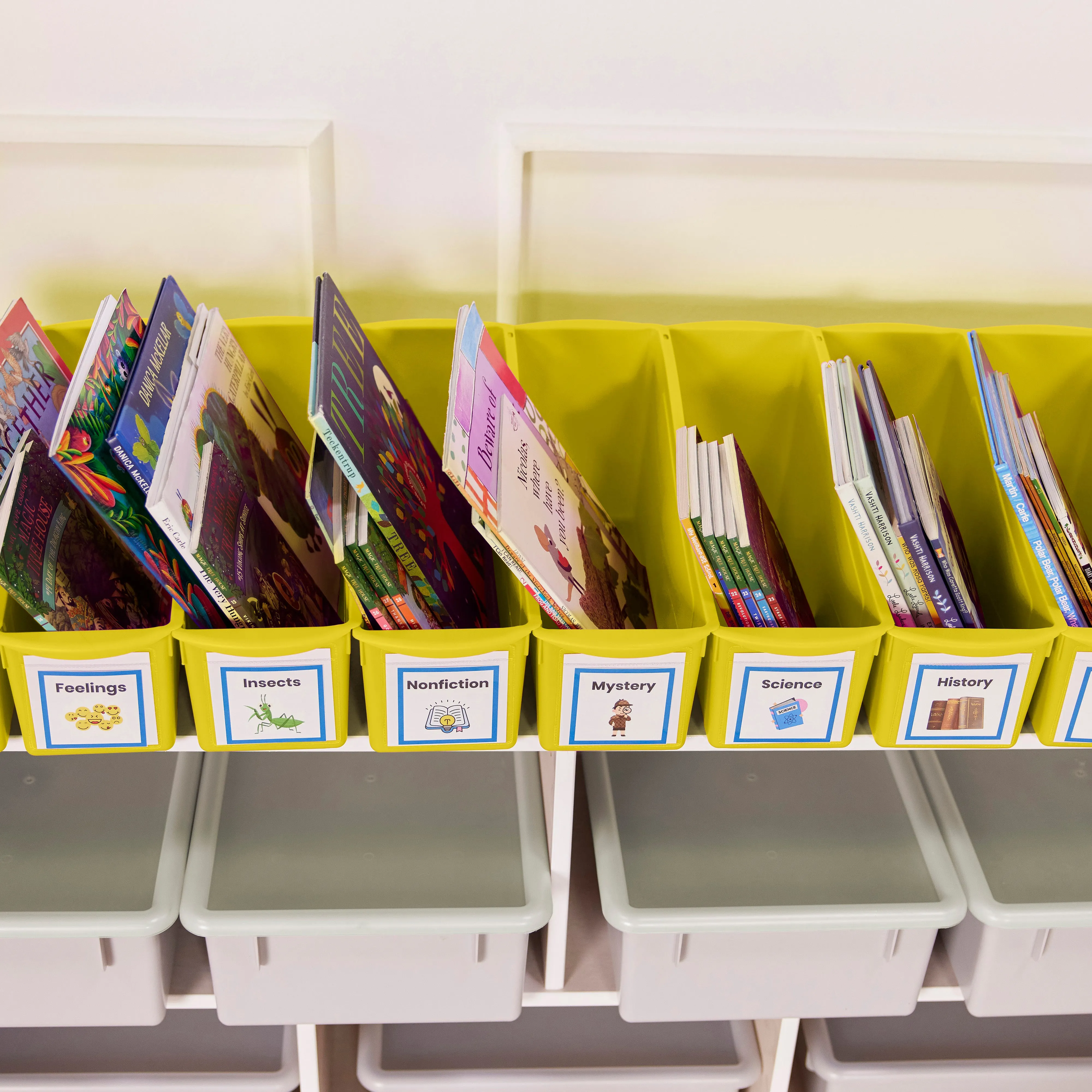 Linking Book Bins, Colorful Connecting Storage