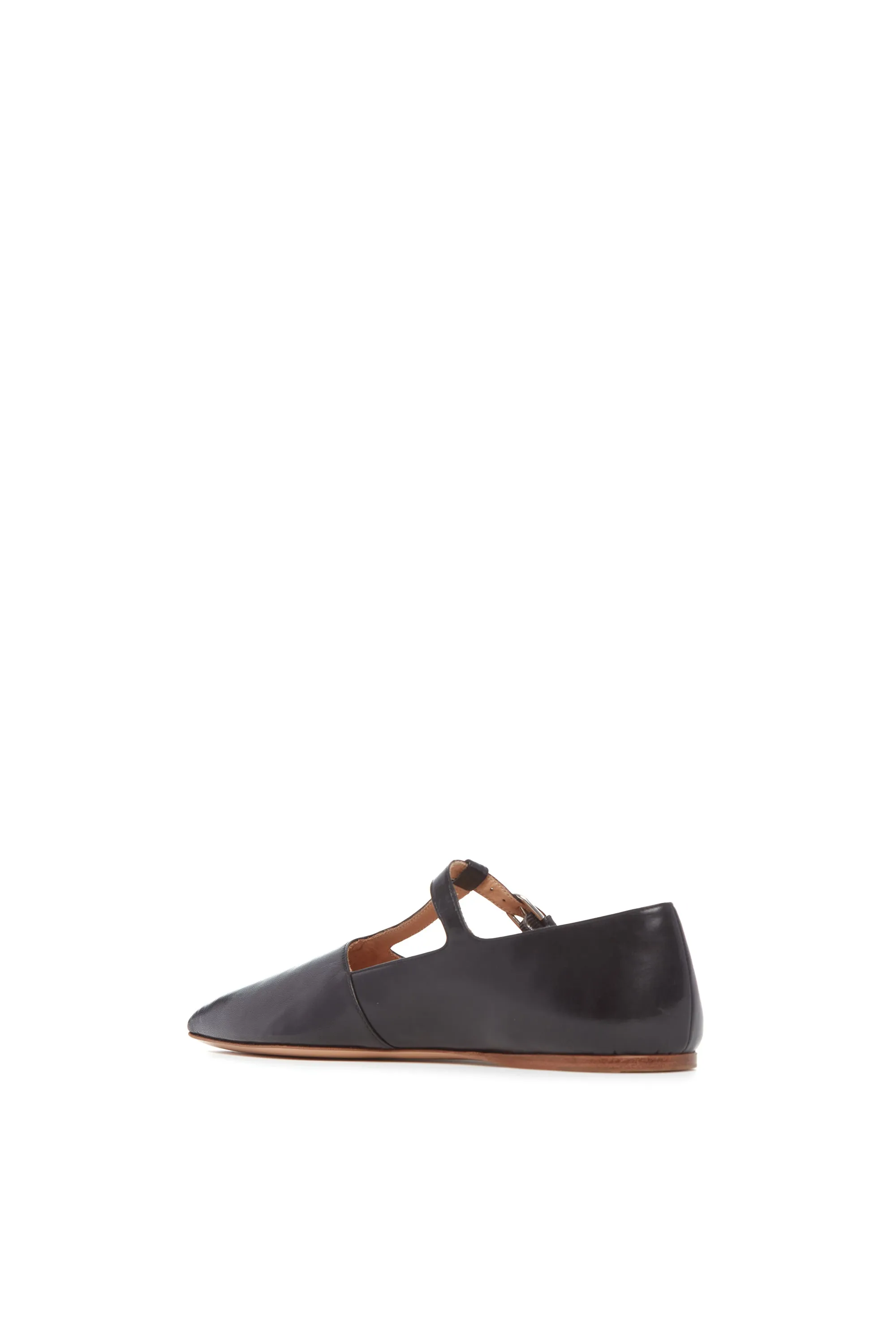 Lola Ballerina Flat Shoe in Black Nappa Leather