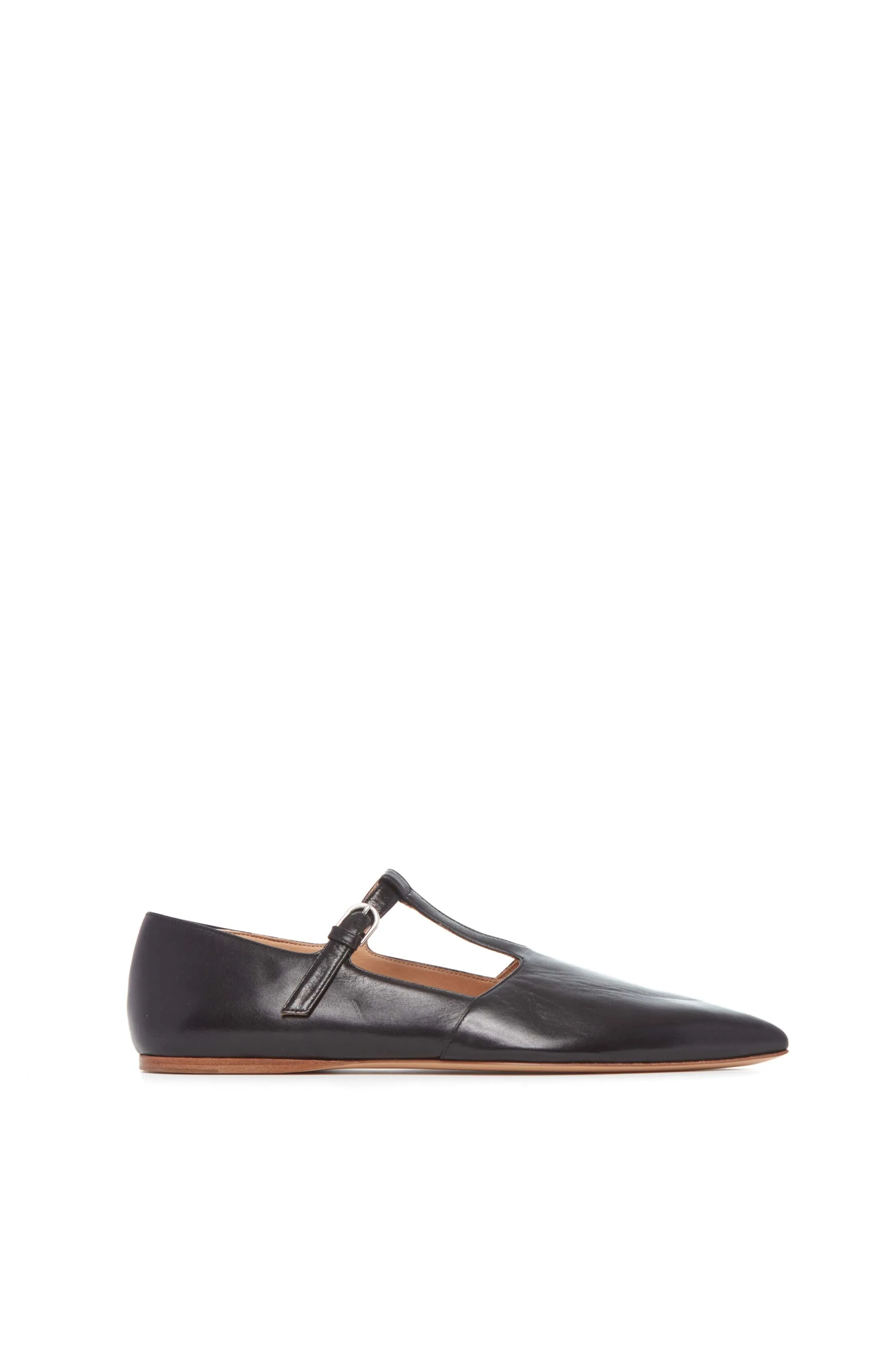 Lola Ballerina Flat Shoe in Black Nappa Leather