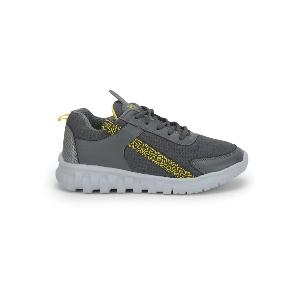 Lucy & Luke (Grey) Sports Lacing Shoes For Kids FELF-EL By Liberty