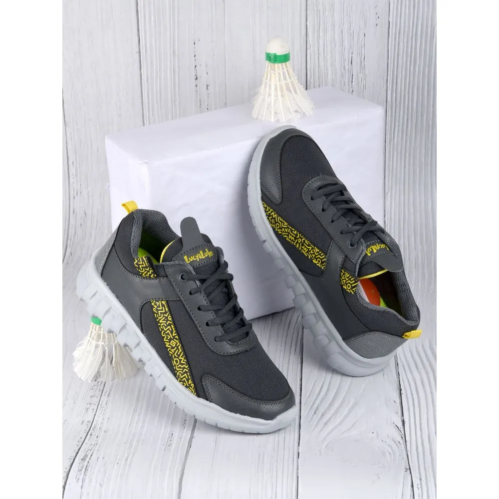 Lucy & Luke (Grey) Sports Lacing Shoes For Kids FELF-EL By Liberty