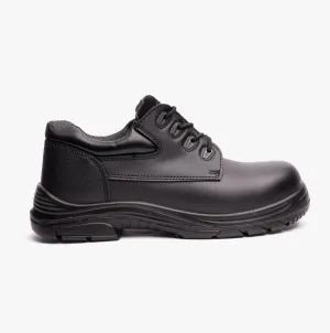 M9504A Mens Leather Super Wide Safety Shoes Black