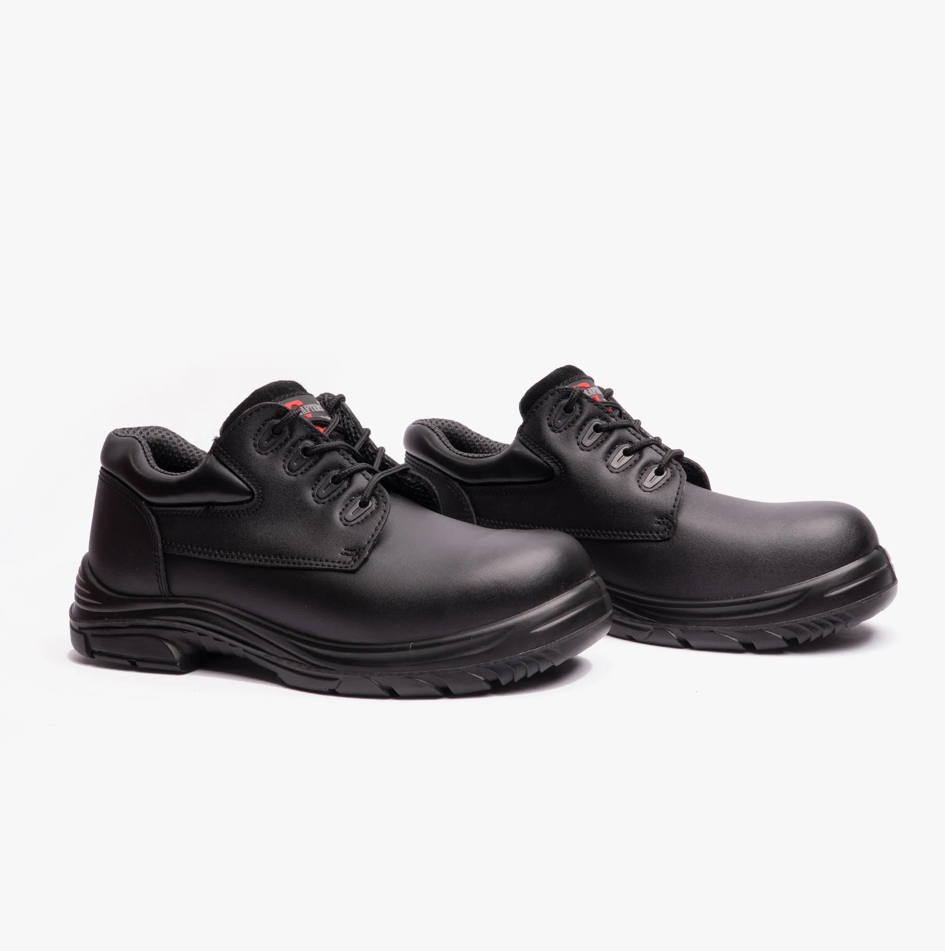 M9504A Mens Leather Super Wide Safety Shoes Black