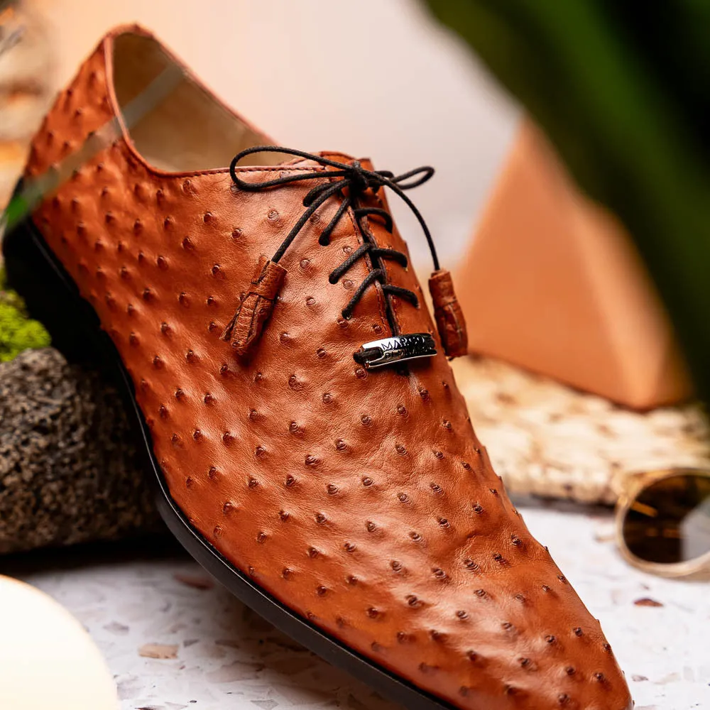 Marco Di Milano Criss Oxford Brandy Ostrich Shoes