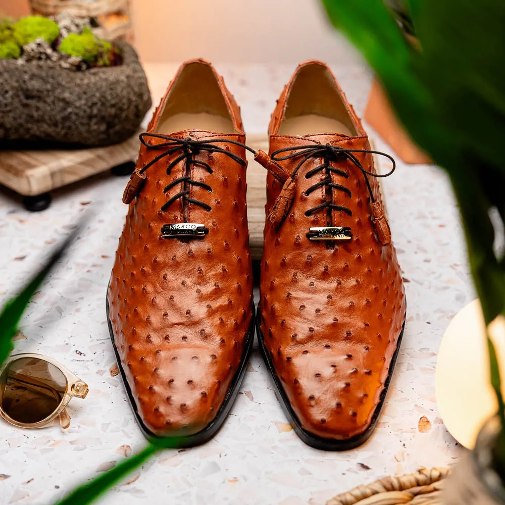 Marco Di Milano Criss Oxford Brandy Ostrich Shoes