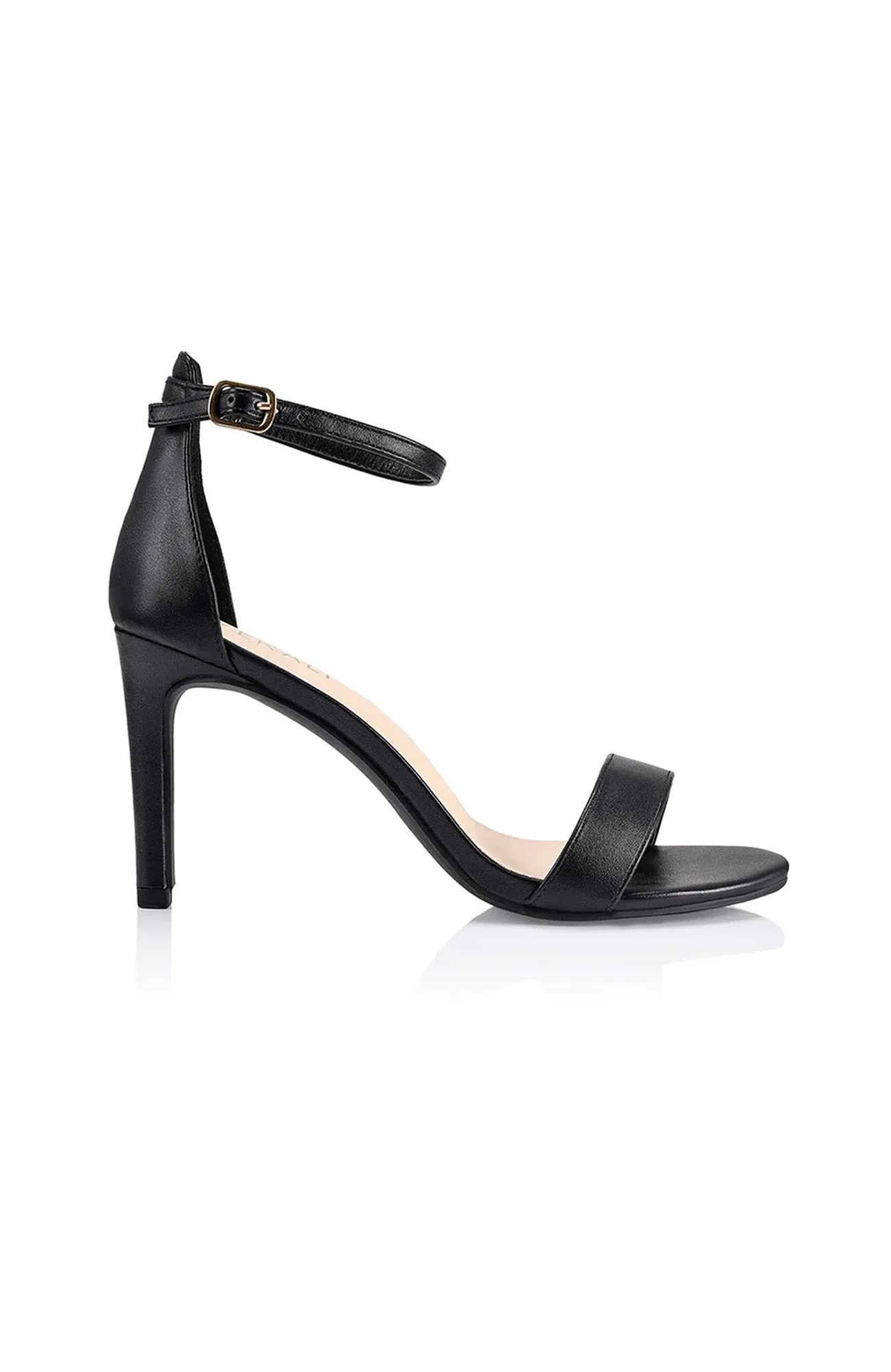 Mattie Strappy Heel Black Smooth