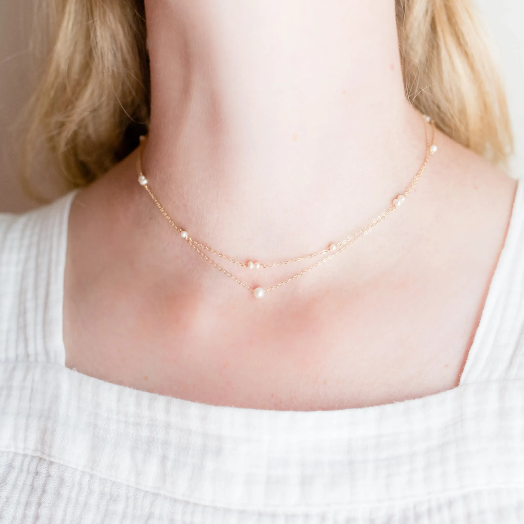 Megan Gold-Filled Necklace | Subtle Elegance Freshwater Pearl Necklace | By Pearly Girls