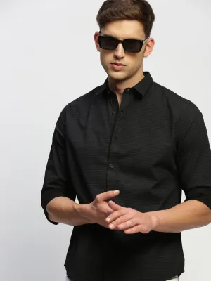 Men Black Striped Shirt