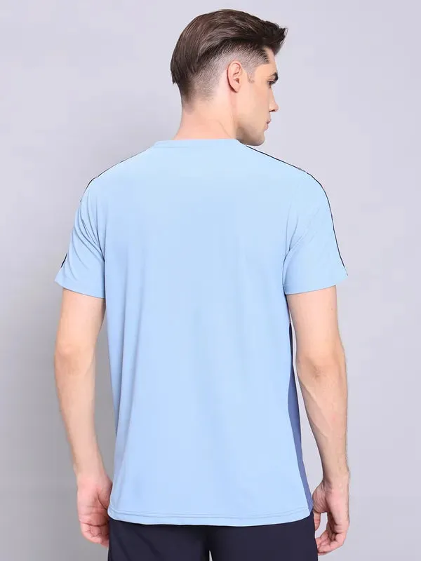 Men Colorblock Slim Fit Crew Neck T-shirt with MATPIQ