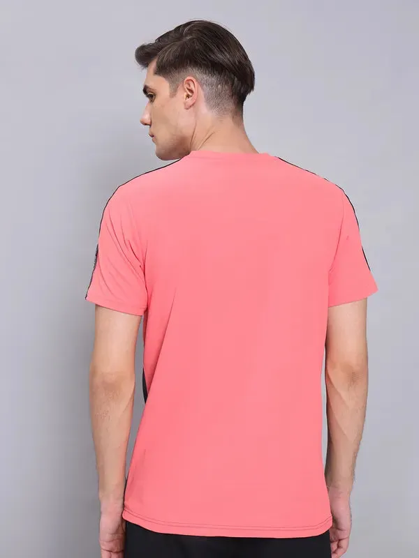 Men Colorblock Slim Fit Crew Neck T-shirt with MATPIQ