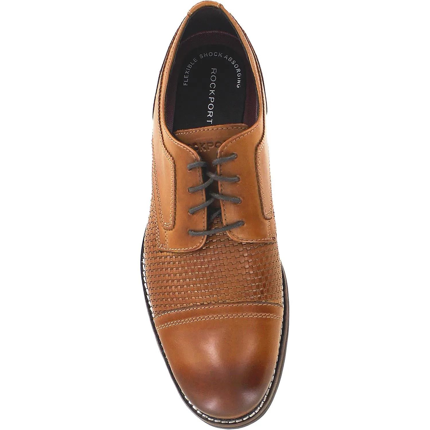 Men's Rockport Wyat Cap Toe Cognac Leather