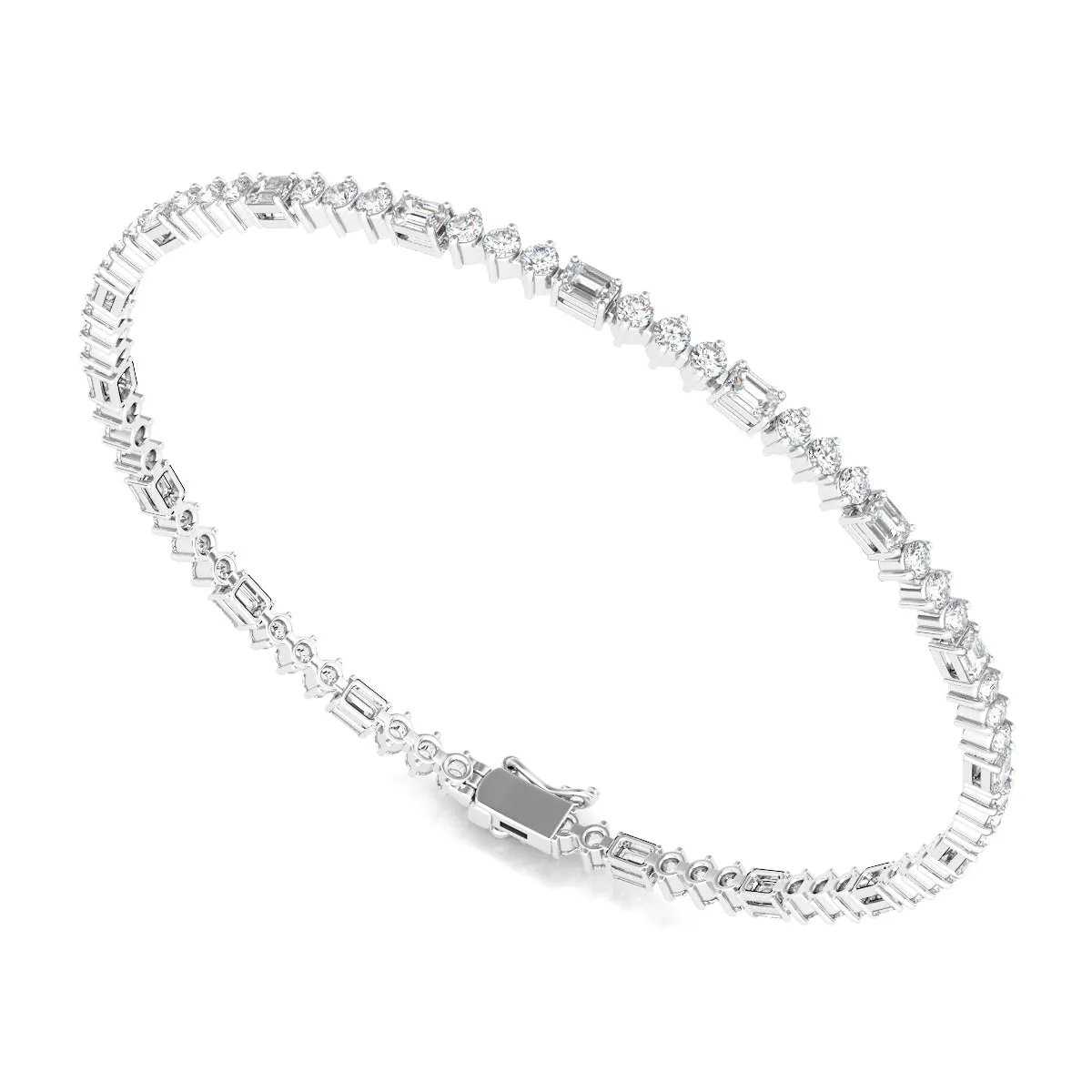 Men's Round & Emerald Tennis Bracelet