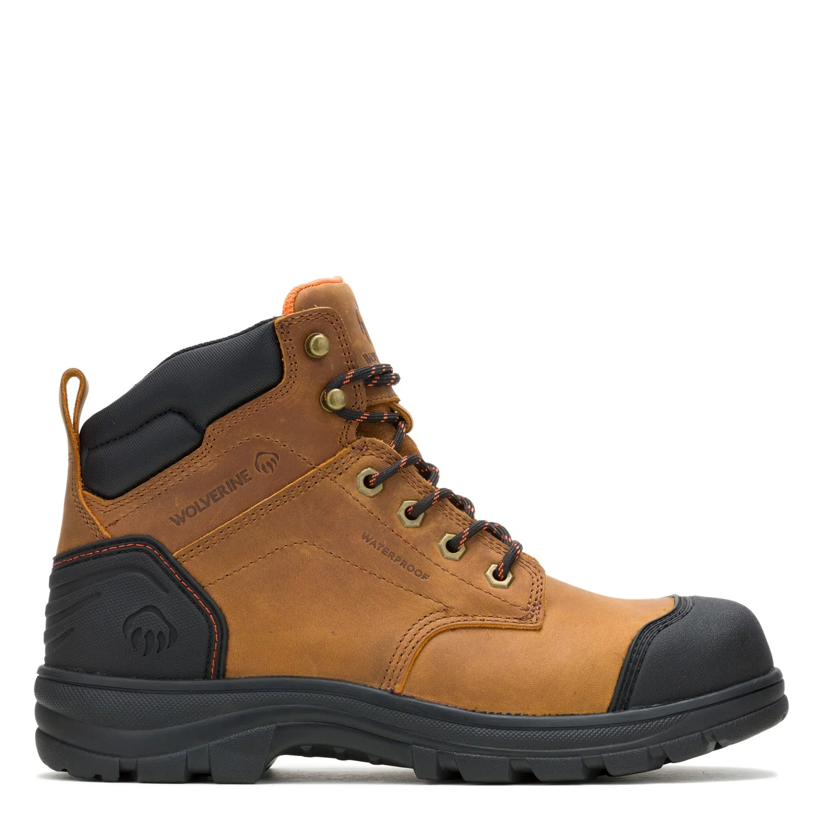 Men's Wolverine Boots, Carlsbad Cap Toe 6-inch Steel Toe Waterproof Work Boot