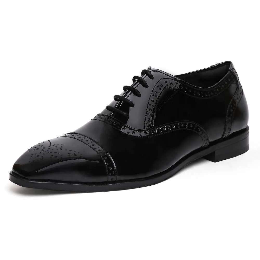 Merlin - Black Patent Oxford Lace-Up