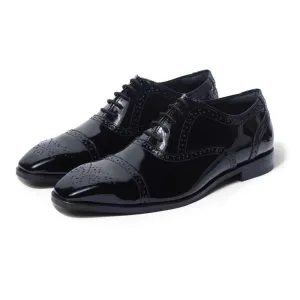 Merlin - Black Patent Oxford Lace-Up