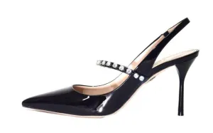 Miu Miu | Crystal-Strap Pointed-Toe Pumps  Sz 9/39